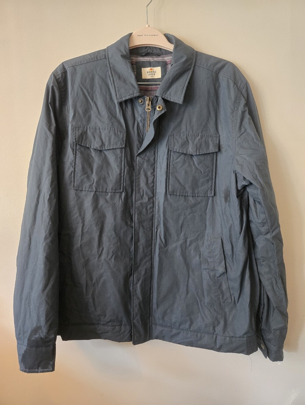 Marine Layer [Men Large] Slate Grey Organic Cotton Field Jacket Chore Utility